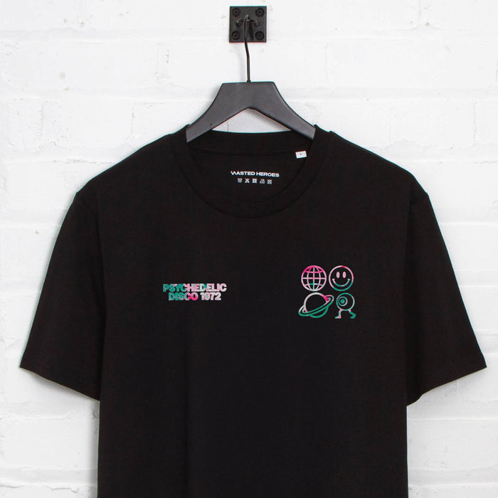 Crest Saturn Elements Psychedelic Disco 1972 - Tshirt - Black