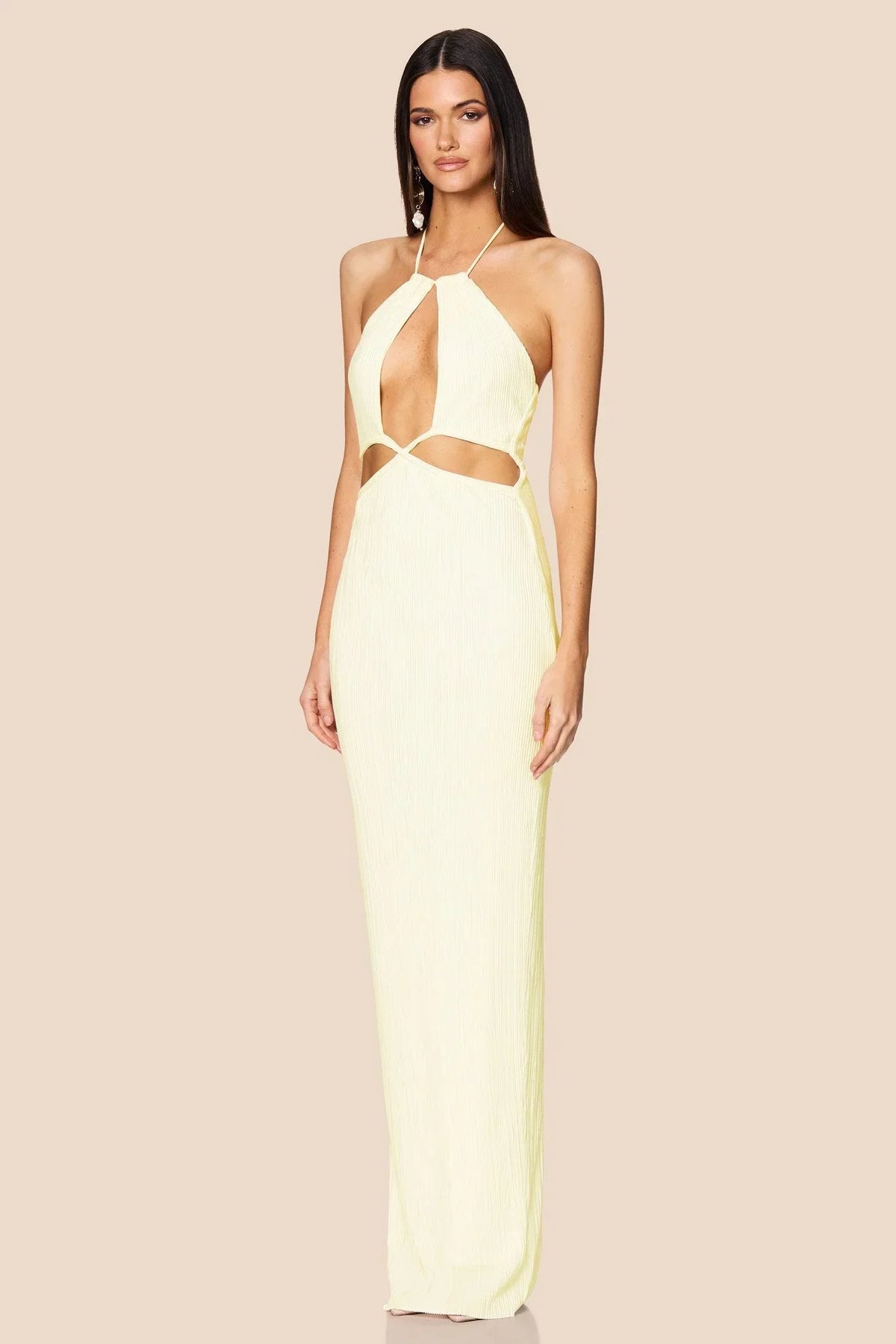Nookie Desiree Cut Out Maxi - Lemon