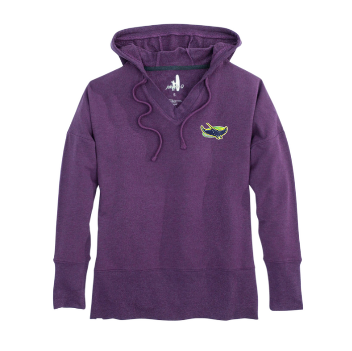 Devil Rays Women's Johnnie-O Purple Carrie V-Neck Hoodie