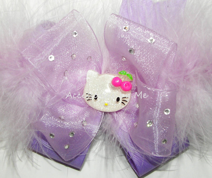 Hello Lavender Marabou Feather Hair Bow