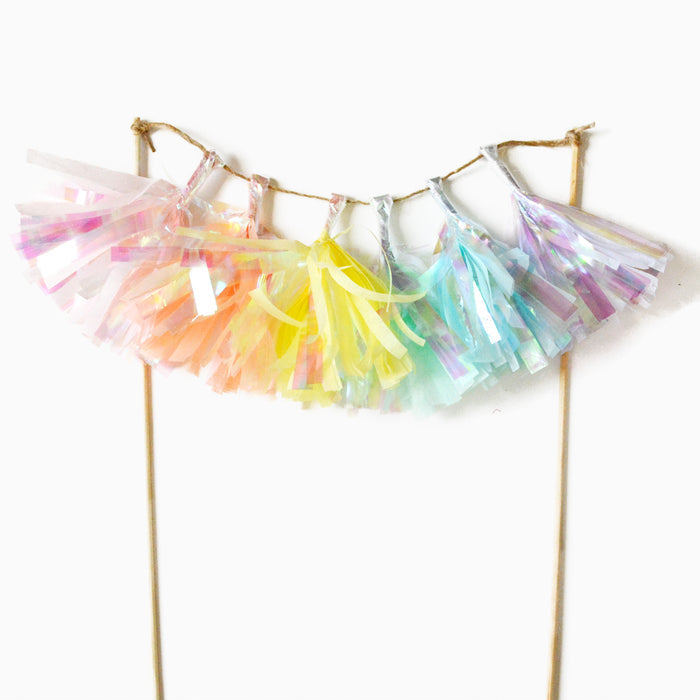 pastel rainbow birthday cake topper