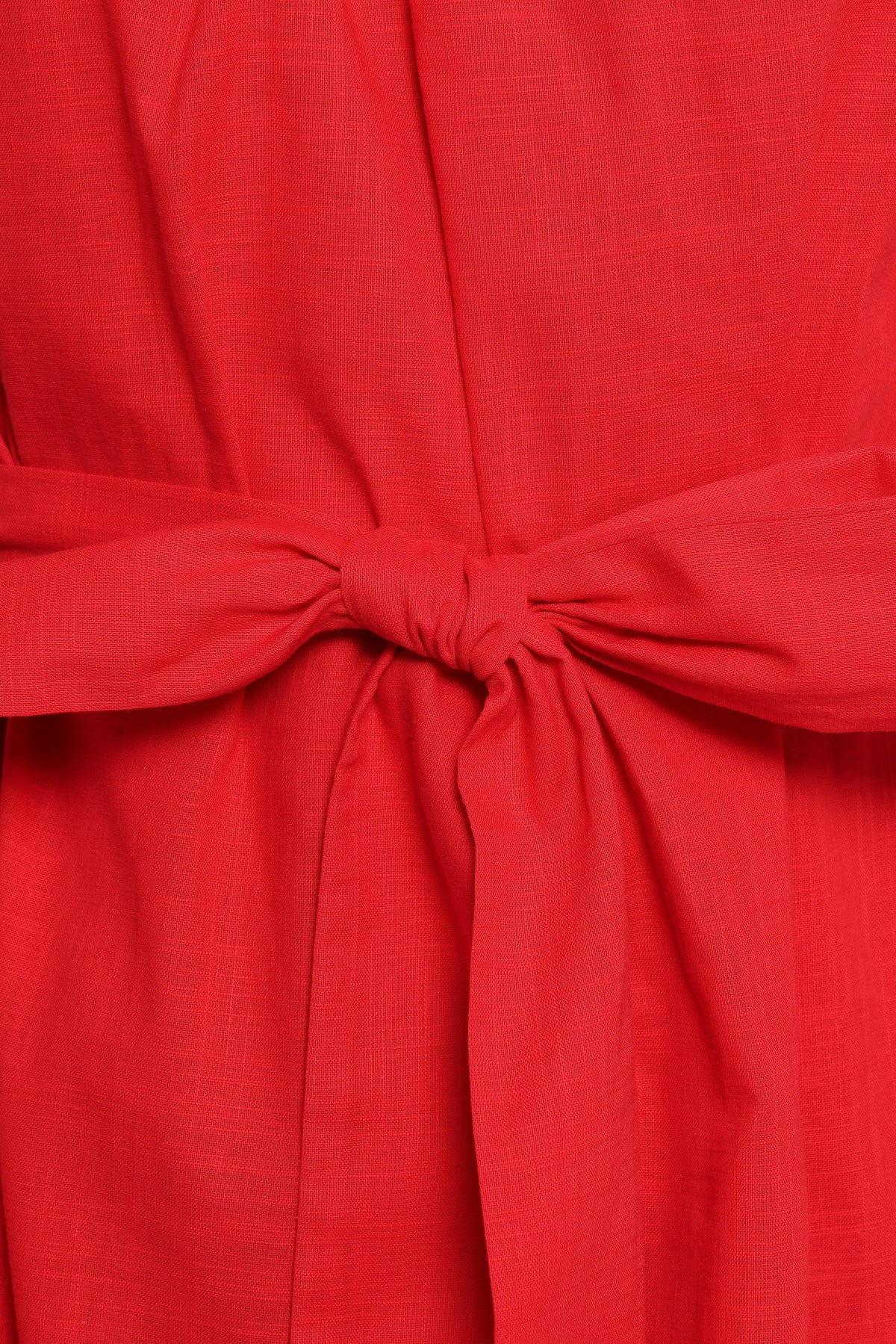 Roma One Shoulder Midi Dress - Red