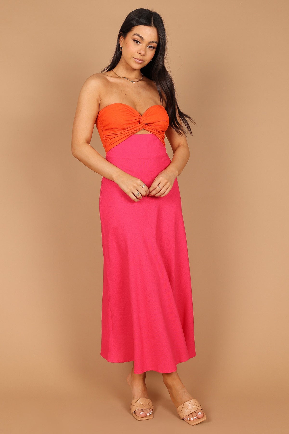 Rosetta Dress - Fuchsia/Orange