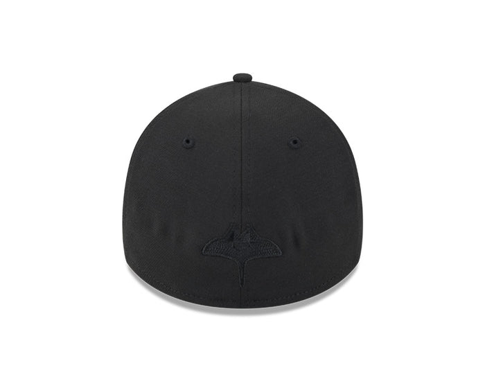 Rays New Era City Connect Black on Black Flames 39Thirty Flex Fit Hat