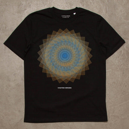 002 Geometric Front Print - Tshirt - Black