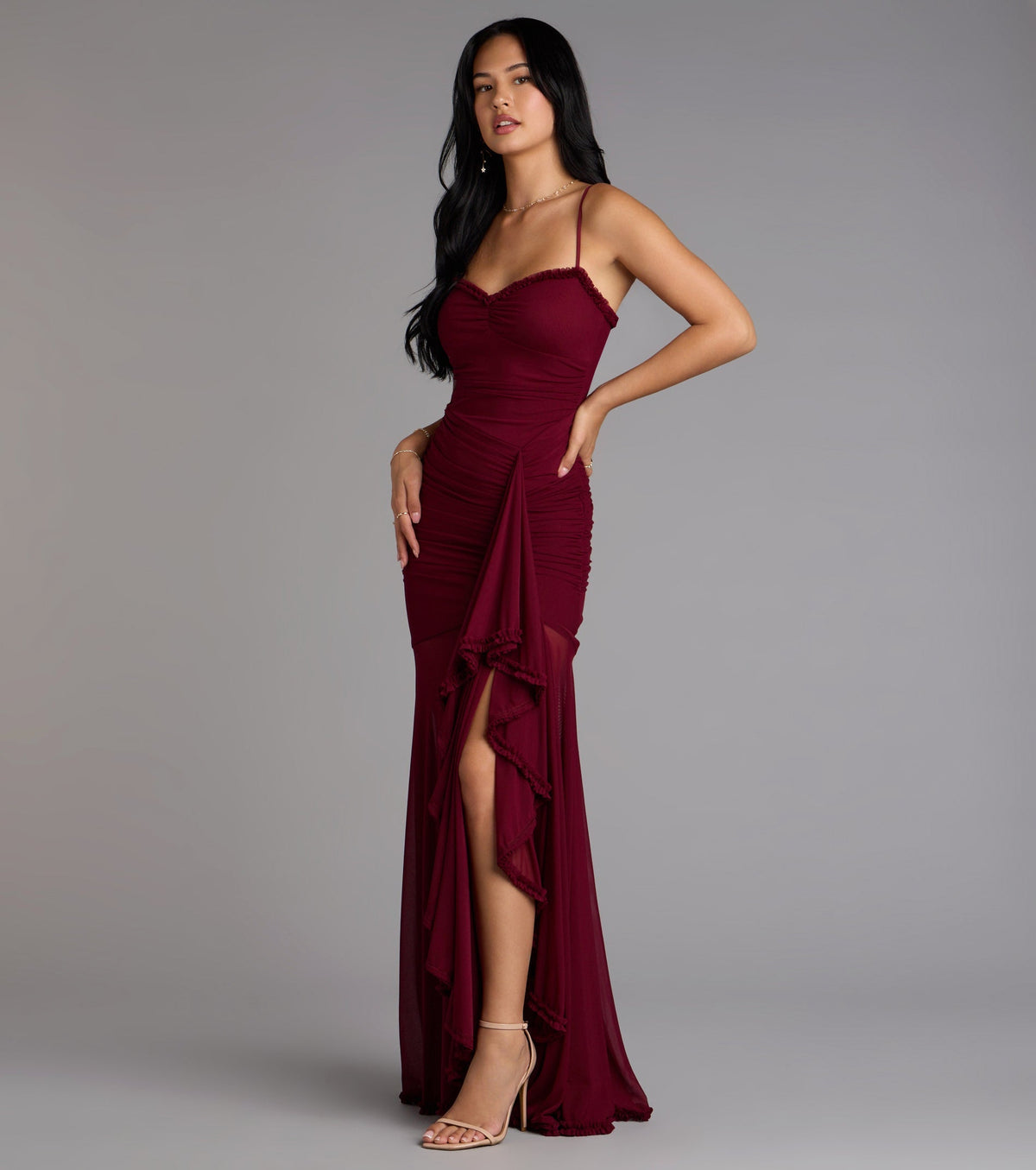 Sherrie Mesh Slit Mermaid Formal Dress