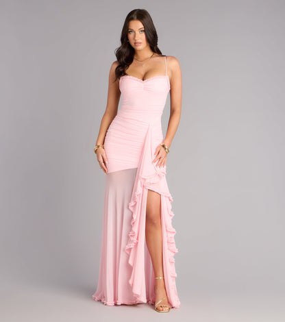 Sherrie Mesh Slit Mermaid Formal Dress