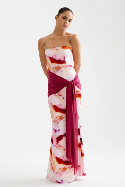 Ayla Dress - Pink Mineral Print