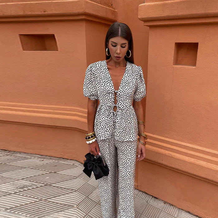 Liora – Summer Two-Piece Set with Statement Print