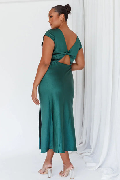 Lucinda Twist Back Midi Dress Jade