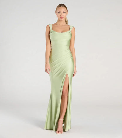 Kaitlin Low Back Slit Mermaid Formal Dress