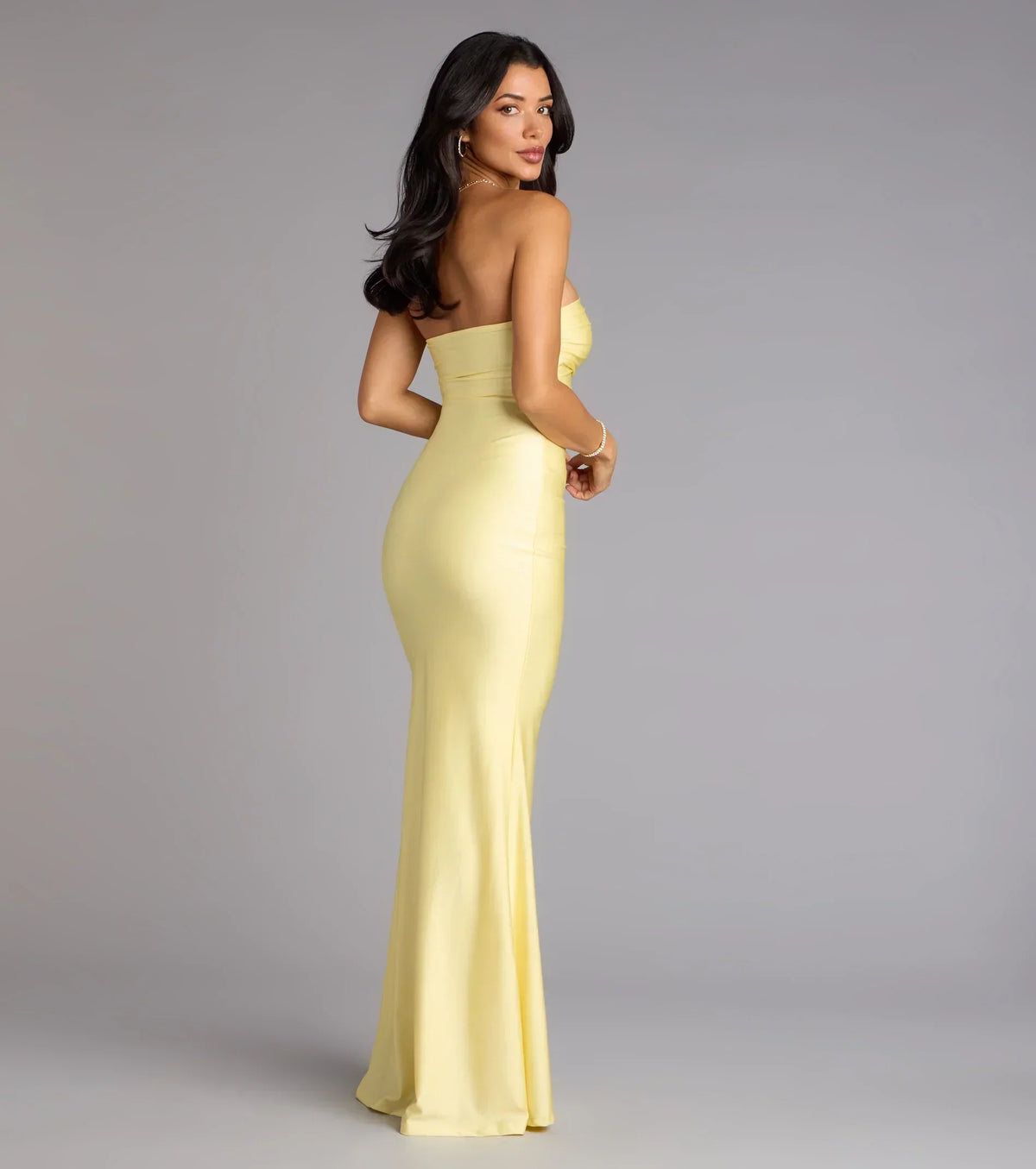 Cheryl Strapless Slit Mermaid Formal Dress