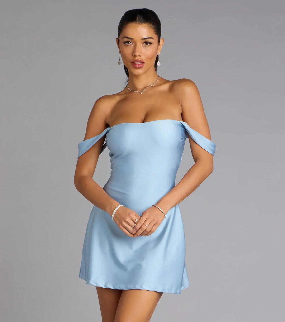 Effortless Charm Off-The-Shoulder Mini Dress