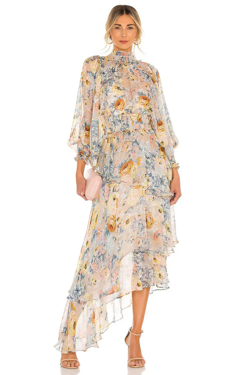 ASTRID Skirt  floral print  long sleeve dress