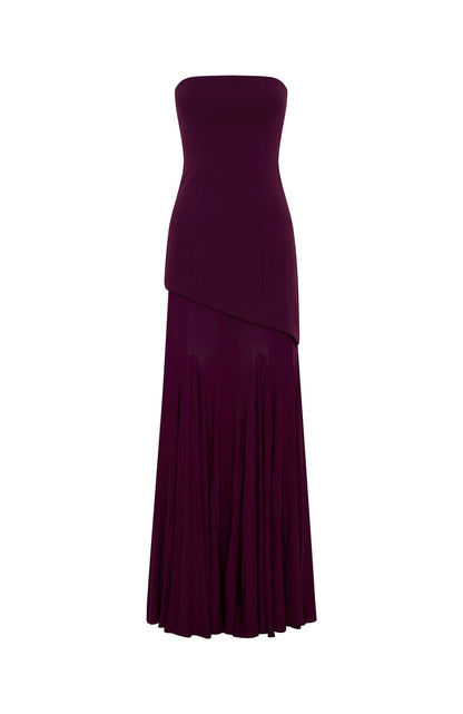 Sending My Best Strapless Maxi Dress Burgundy