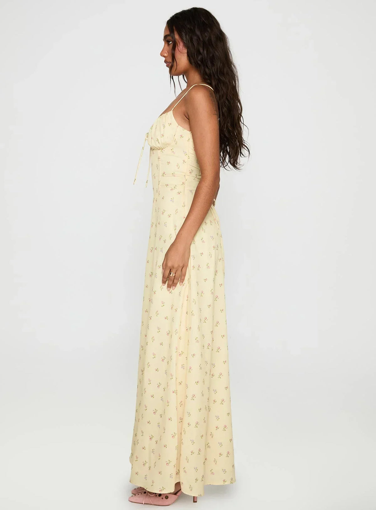 Members Only Maxi Dress Yellow Floral