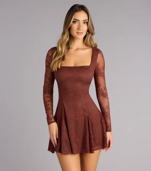 Evening Plans Lace A-Line Dress