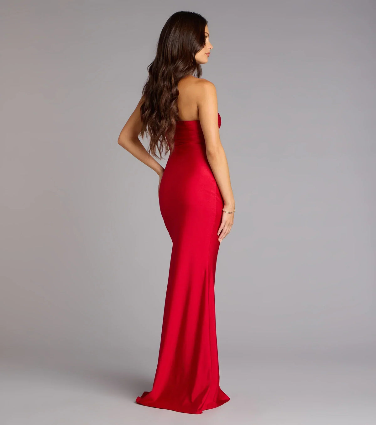 Cheryl Strapless Slit Mermaid Formal Dress