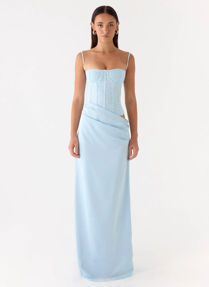 Kalila Corset Maxi Dress - Blue
