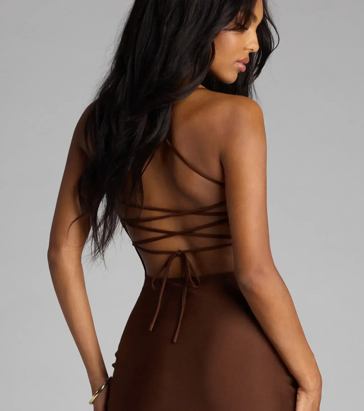 Love Story Loading Lace-Up Midi Dress