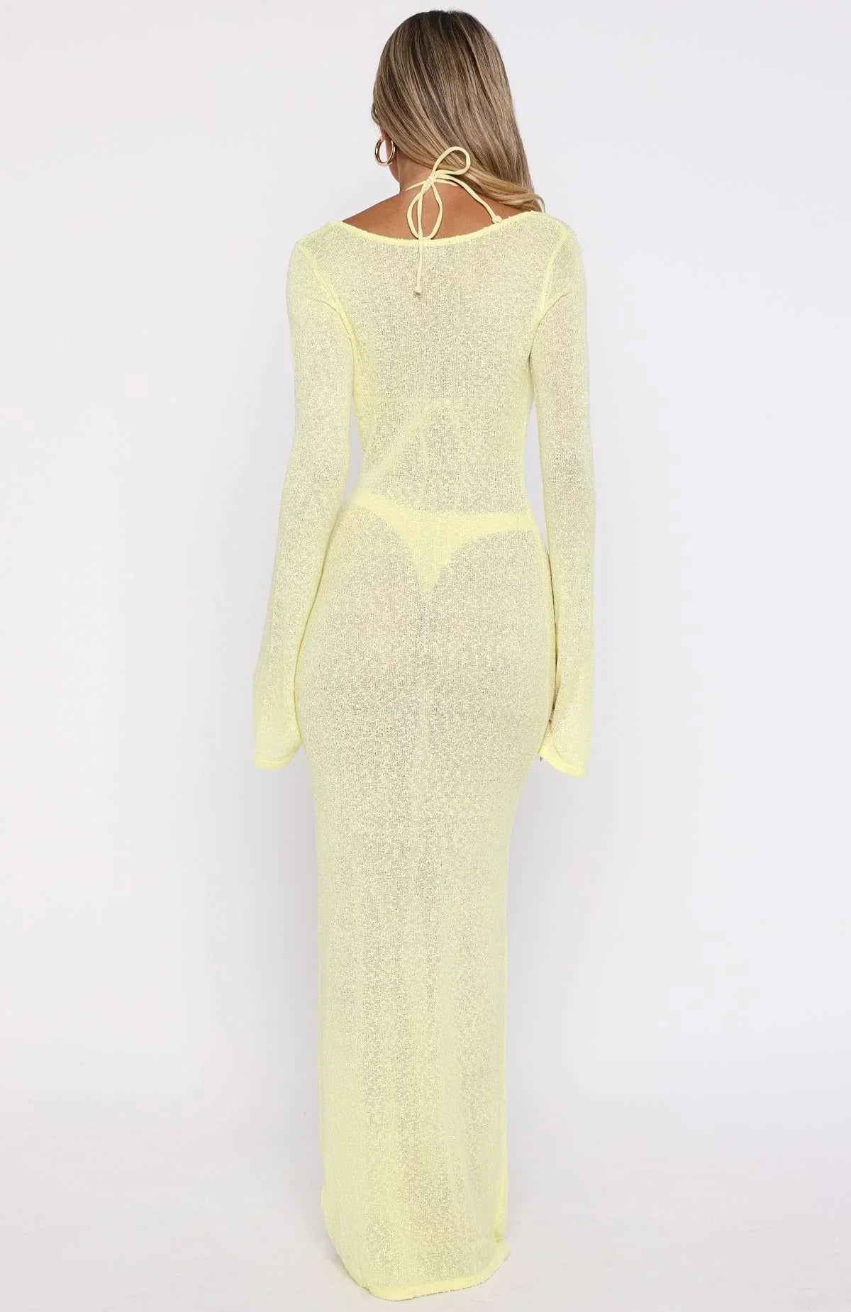 Malta Mermaids Long Sleeve Maxi Dress Lemon