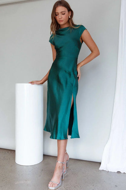 Lucinda Twist Back Midi Dress Jade