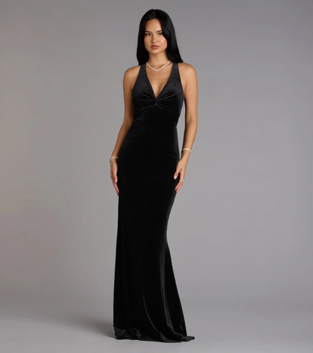 Vivienne Velvet Tie-Back Formal Dress