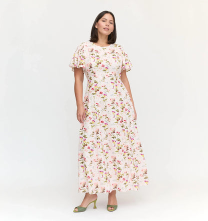 Couturebud The Dominique Dress - Pink Bluebonnet