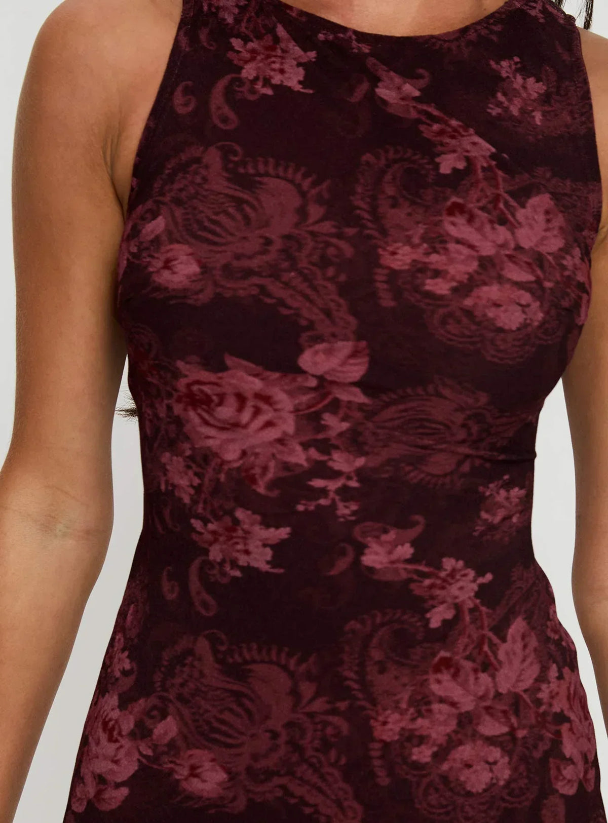 Vivre Mini Dress Burgundy Paisley Tall