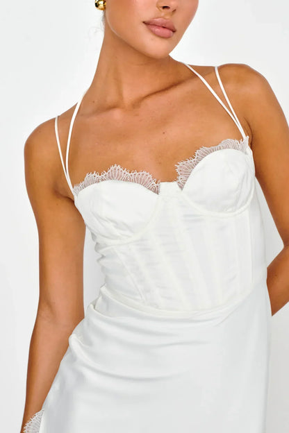 Wishing On A Star Bustier Mini Dress White