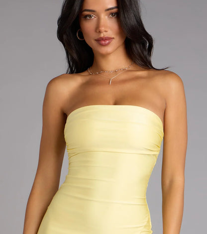Cheryl Strapless Slit Mermaid Formal Dress