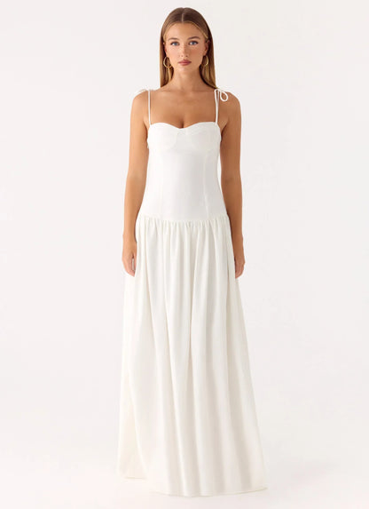 Giovanna Linen Maxi Dress - White