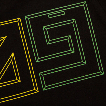 909 Colour Horizontal Front Print - Tshirt - Black