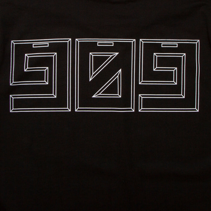 909 White Horizontal Back Print - Tshirt - Black