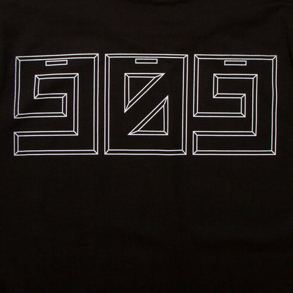 909 White Horizontal Back Print - Tshirt - Black