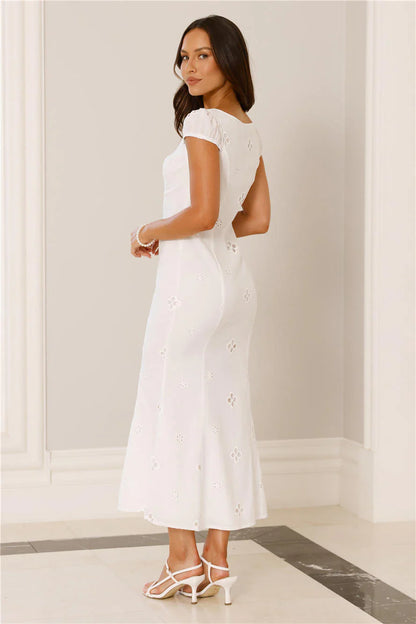 Oceanfront Dreams Midi Dress White