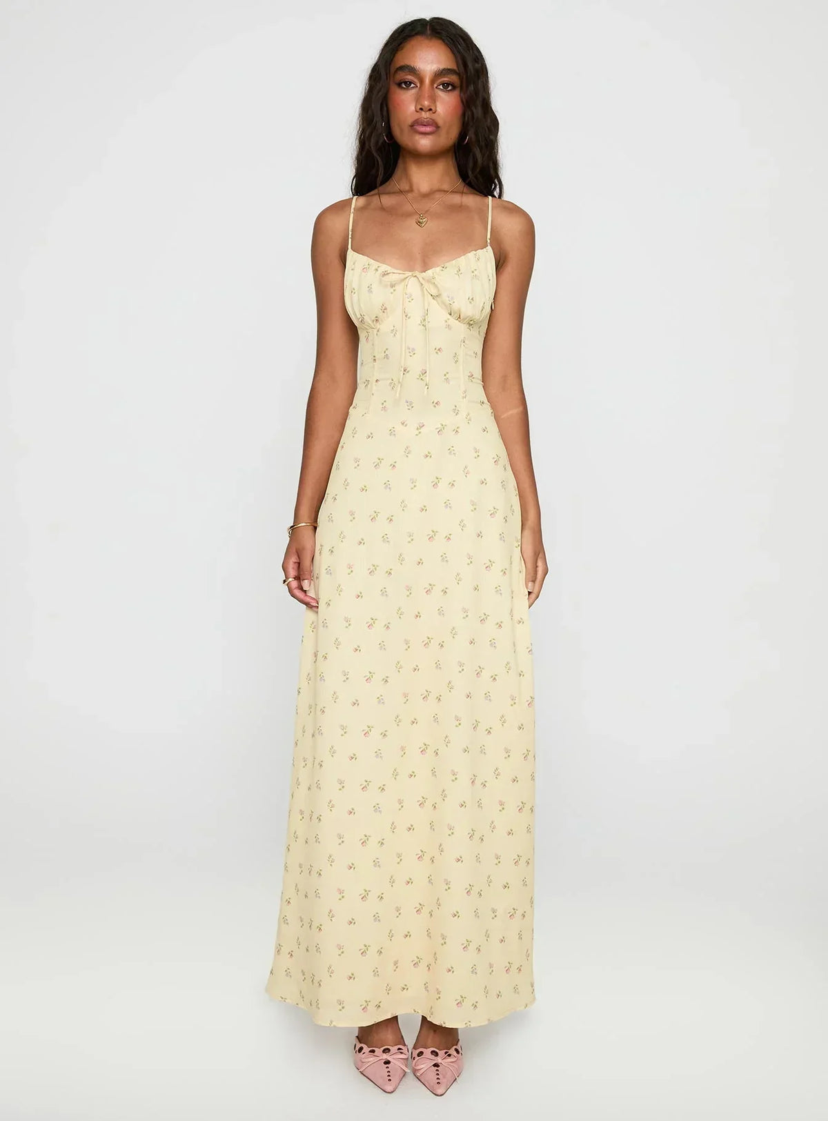 Members Only Maxi Dress Yellow Floral