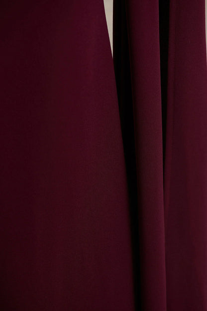 Esme | Burgundy Square-Neck Maxi Dress With Cape Sleeves