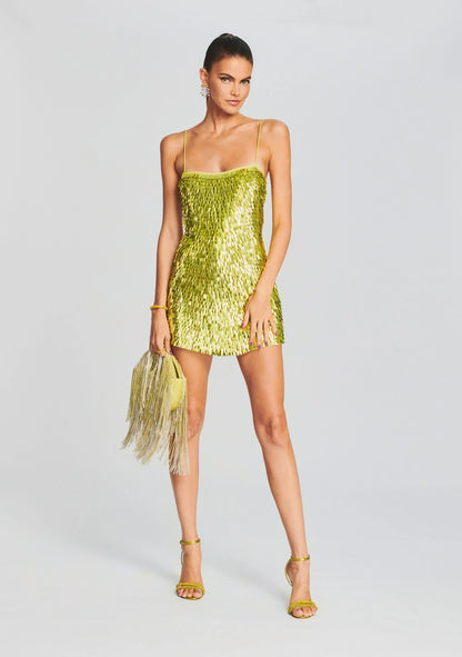 Nara Feather Sequin Dress