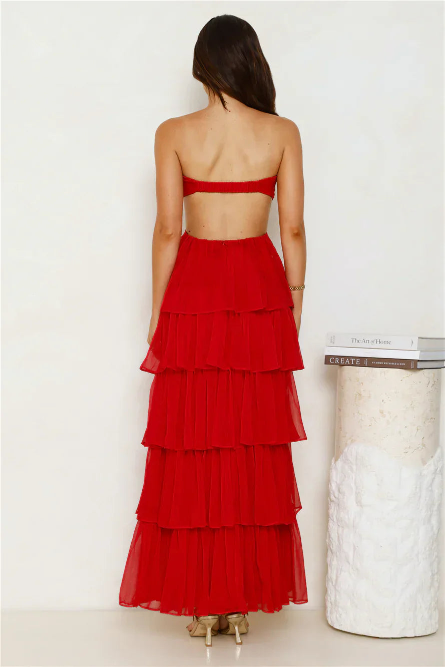 Luxe Mode Strapless Maxi Dress