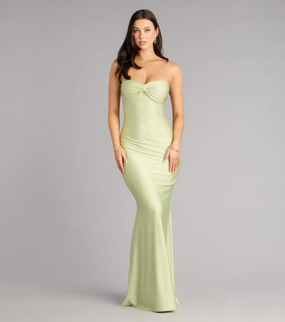 Kimberly Strapless Tie-Back Mermaid Formal Dress