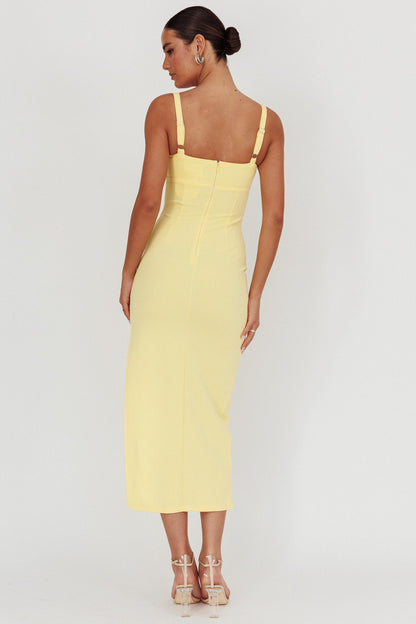 Zenya Split Ruched Maxi Dress Butter
