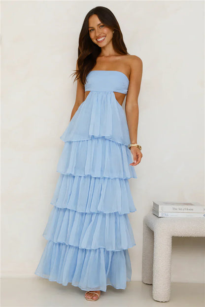 Luxe Mode Strapless Maxi Dress