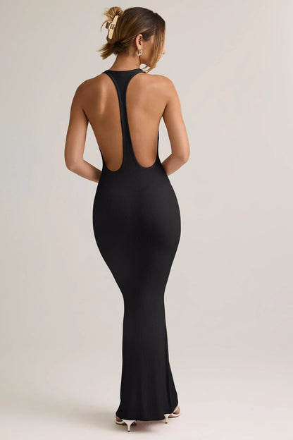 Modal Racerback Maxi Dress in Black