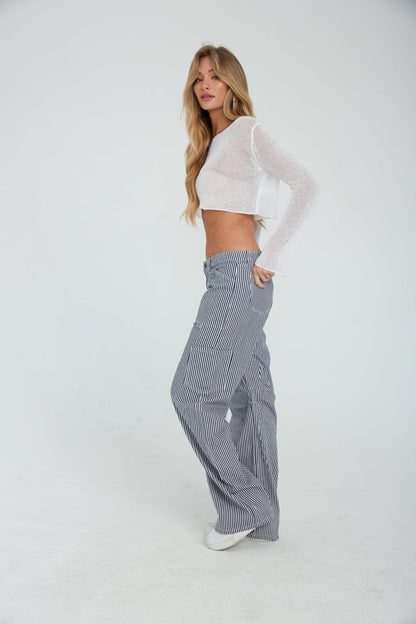 Hollie Cropped Long Sleeve Knit Top