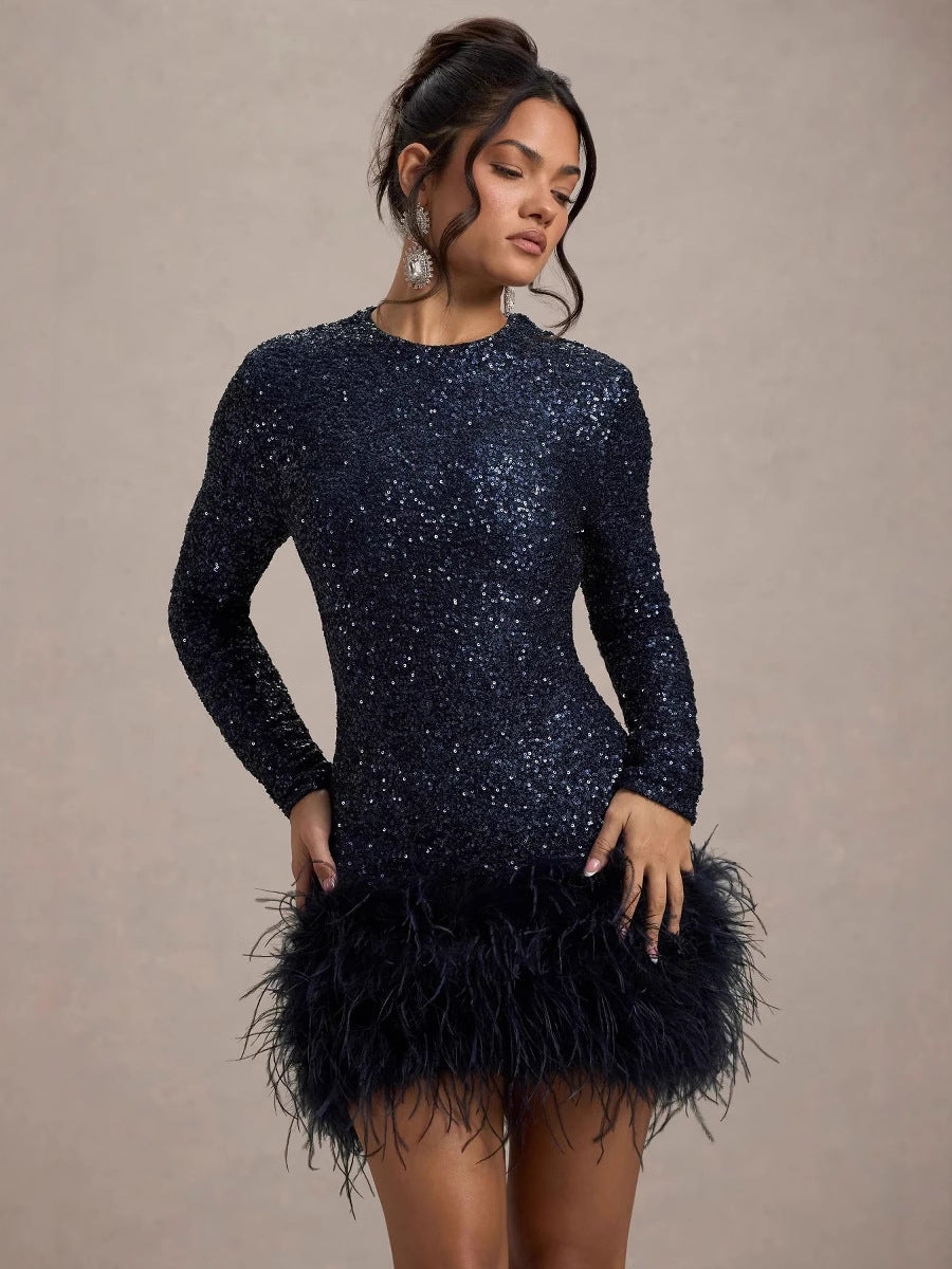 Mia - Feather Glamour Dress