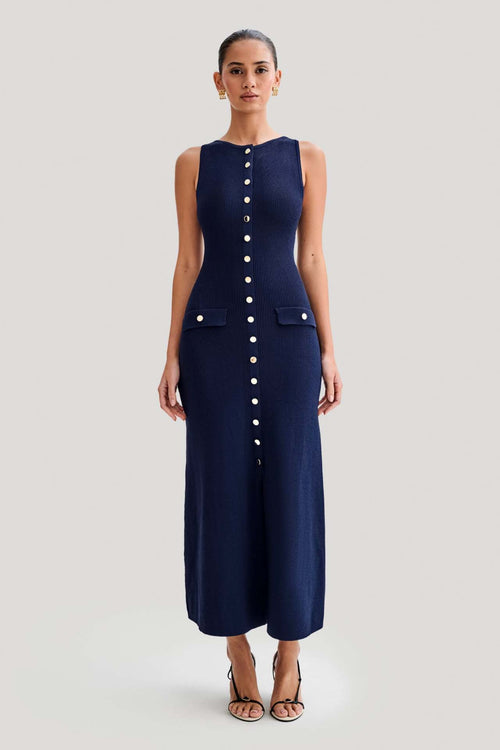 Mila - Sleeveless Buttoned Maxi Dress
