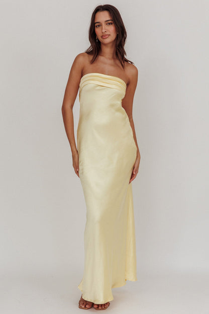 Kona Strapless Open Back Maxi Dress Butter