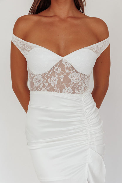 Tillie Lace Bodice Maxi Dress White