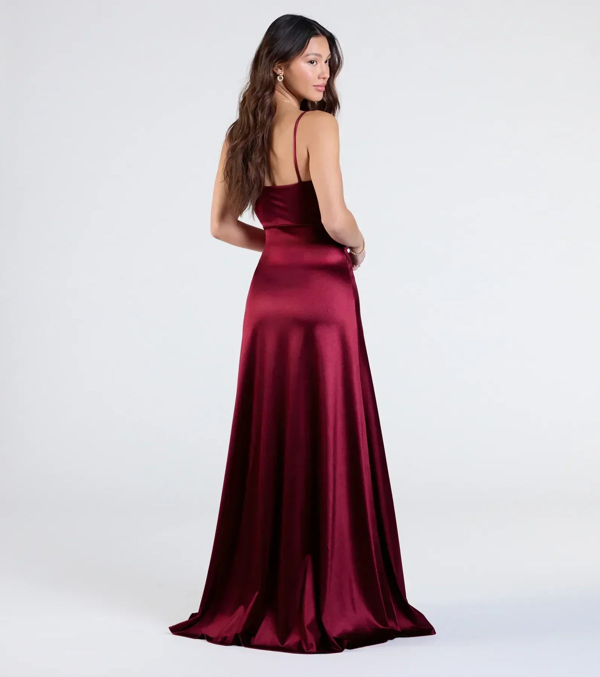 Marissa Formal Satin Cowl Neck Dress